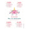 Affiche premier anniversaire fille licorne