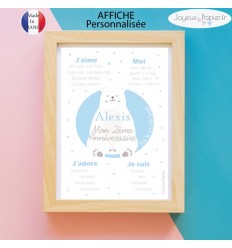 Affiche 1er anniversaire garçon ours polaire
