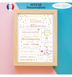 Marie aristochats Affiche anniversaire