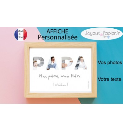 Affiche Minimaliste Beau Papa d'amour - Mes Petits