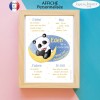 Affiche 1er anniversaire garçon panda lune