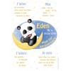 Affiche premier anniversaire panda lune
