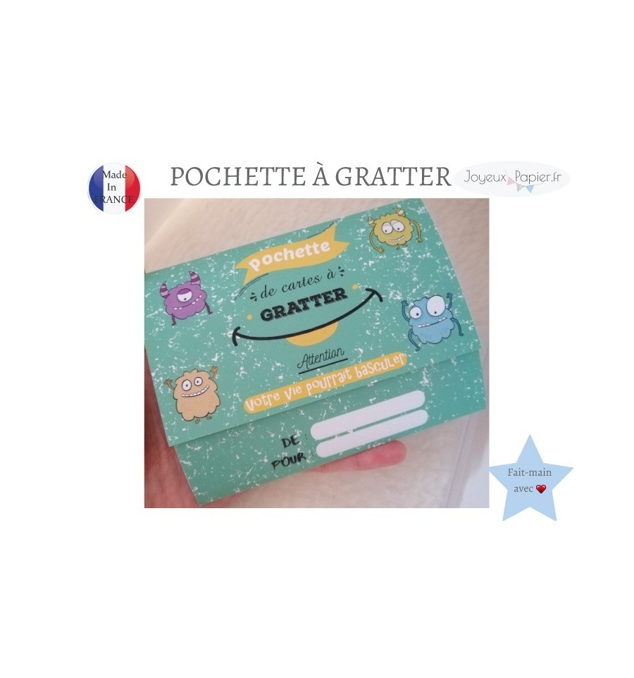 Pochette cadeau cartes à gratter annonce grossesse originale