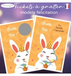 Ticket mini carte à gratter annonce grossesse la famille s'agrandit