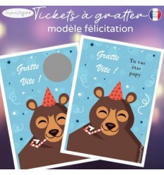 Ticket mini carte à gratter annonce grossesse tu vas être papy