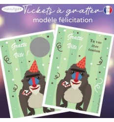 Ticket mini carte à gratter annonce grossesse tu vas être tonton