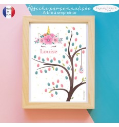 Affiche arbre à empreinte licorne