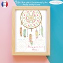 Affiche arbre à empreinte boho attrape rêve