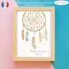 Affiche arbre à empreinte boho attrape rêve