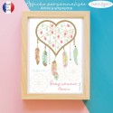 Affiche arbre à empreinte boho coeur