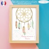 Affiche arbre à empreinte baby shower boho