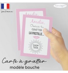 Carte à gratter annonce grossesse modèle bouche