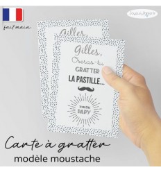 Carte à gratter Tu vas être Papa / Papy.. modèle moustache