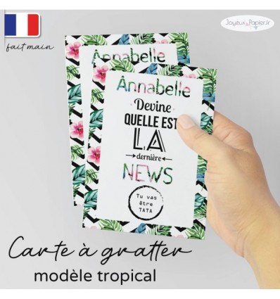 Carte a gratter tu vas etre Tata / Mamie tropical