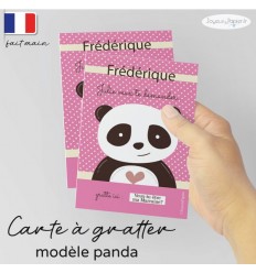 Carte à gratter parrain marraine modèle panda