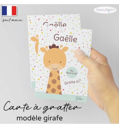 Carte a gratter demande parrain marraine girafe