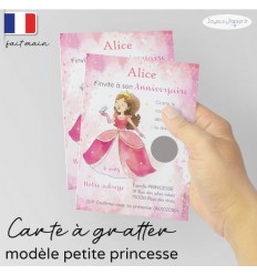 Carte à gratter invitation anniversaire petite princesse