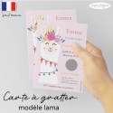 Carte a gratter invitation anniversaire lama