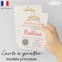 Carte a gratter anniversaire princesse 5 ans