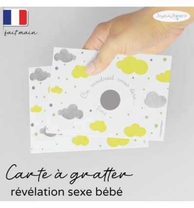 Carte a gratter sexe bébé fille garçon