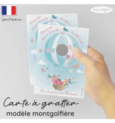 Carte à gratter demande marraine modèle montgolfière