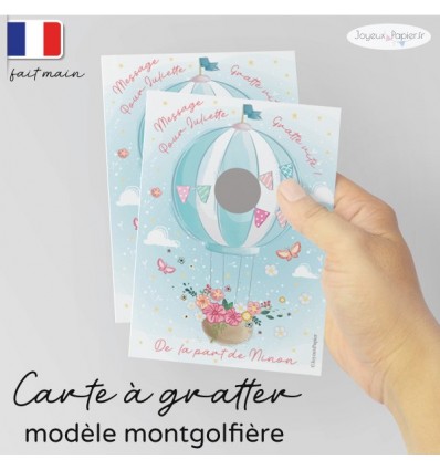 Carte a gratter veux tu etre ma marraine montgolfière