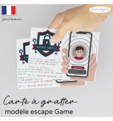 Carte à gratter invitation anniversaire escape game