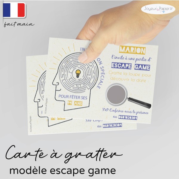Carte Invitation Escape Game Date A Gratter Original Fait Main Carte Invitation Escape Game Date A Gratter Original Fait Main