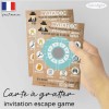 invitation escape game carte à gratter personnalisée