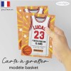 Carte invitation anniversaire basket