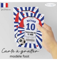 Carte à gratter invitation foot anniversaire