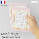 Carte pronostics bébé rose doux pop