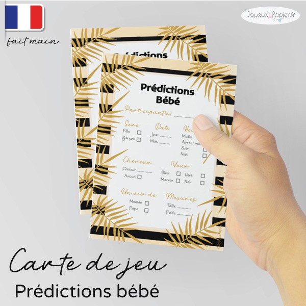 Carte de jeu - Prédictions sur l'arrivée de bébé - Baby Shower