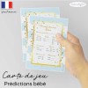 Carte prédictions bébé bleu doux pop