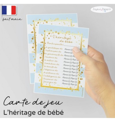 Carte l'héritage de bébé bleu doux pop