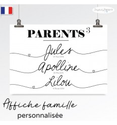 Affiche famille minimaliste PARENTS