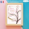 Affiche arbre à empreinte rose glitter