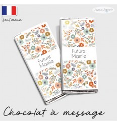 Etui tablette chocolat annonce grossesse modèle flowers