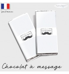 Etui tablette chocolat annonce grossesse moustache