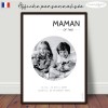 Maman of two Affiche minimaliste personnalisée