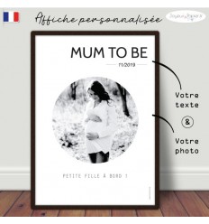 Mum to be, bientôt maman, Affiche minimaliste personnalisée