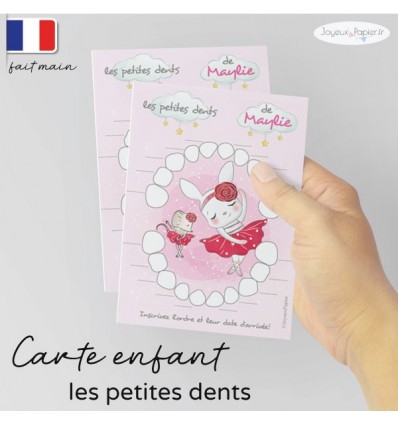 Carte Quenottes les petites dents de bébé personnalisée lapin souris