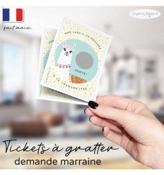 Ticket Carte à gratter demande marraine modèle lama