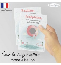 Carte à gratter marraine modèle ballon