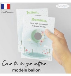 Carte à gratter parrain modèle ballon