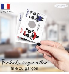 Ticket carte à gratter fille ou garçon annonce sexe bébé