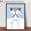 Affiche naissance bébé raton laveur