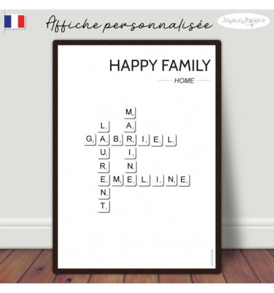 Affiche scrabble famille minimalist