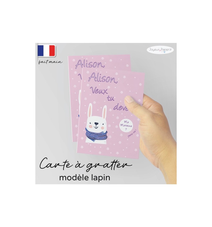 Carte A Gratter Demande Parrain Marraine Lapin Neige Fond Rose Doux Carte A Gratter Demande Parrain Marraine Lapin Neige Fond Rose Doux