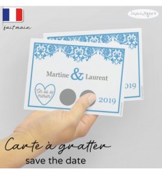 Carte à gratter Save the date mariage